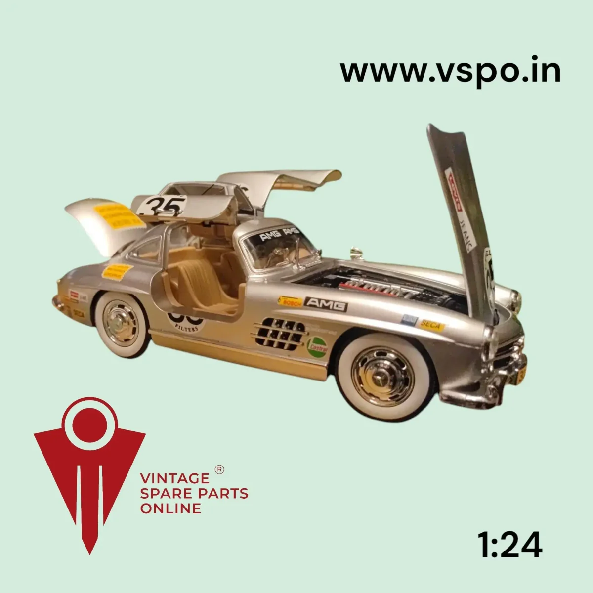 Silver Colour 1:24 Size Benz GLS 300 SL diecast Model