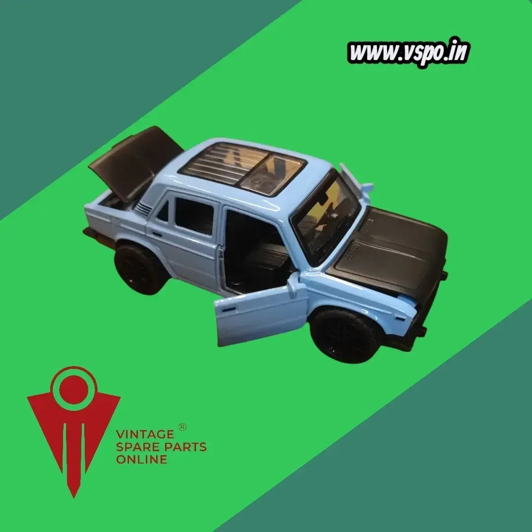 Small size blue lada metal car
