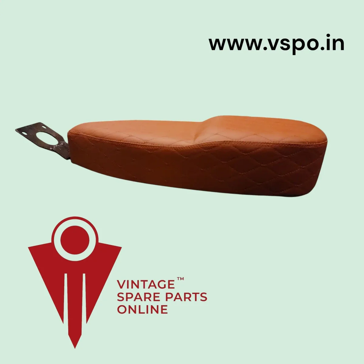 Tan colour custom made step design long seat for chetak, priya cub 3