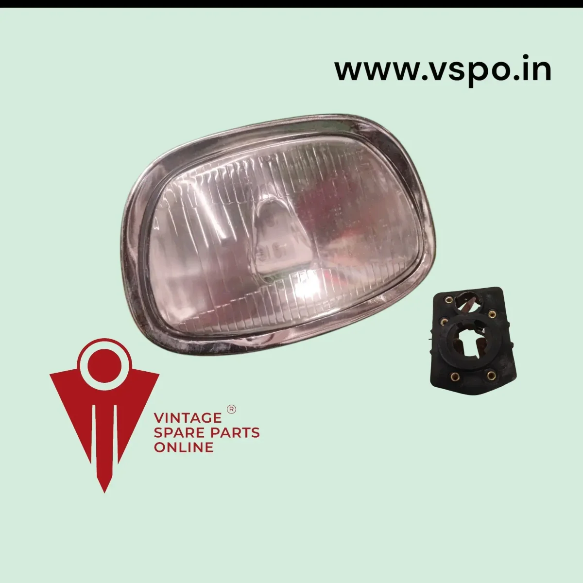 Trapizoid (squre) Head Light assembly With Holder For Bajaj Super, Chetak 4