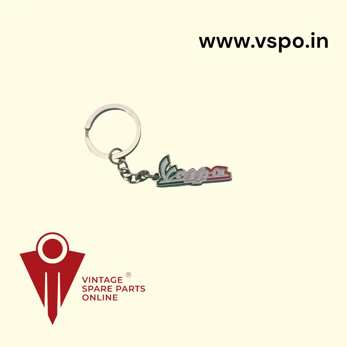 Vespa written metal Keychain
