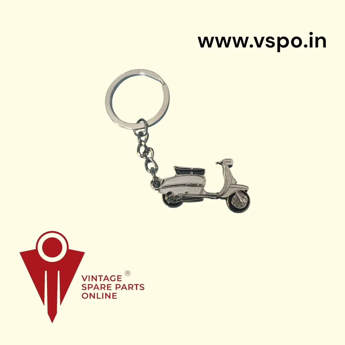 Vijai super shaped white colour metal key chain