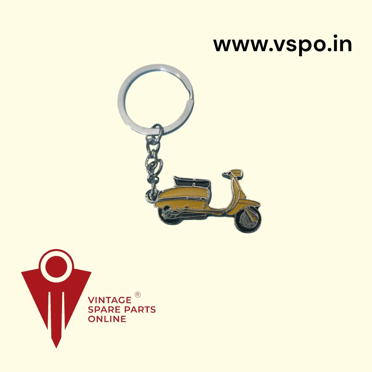 Vijai super shaped yellow colour metal key chain