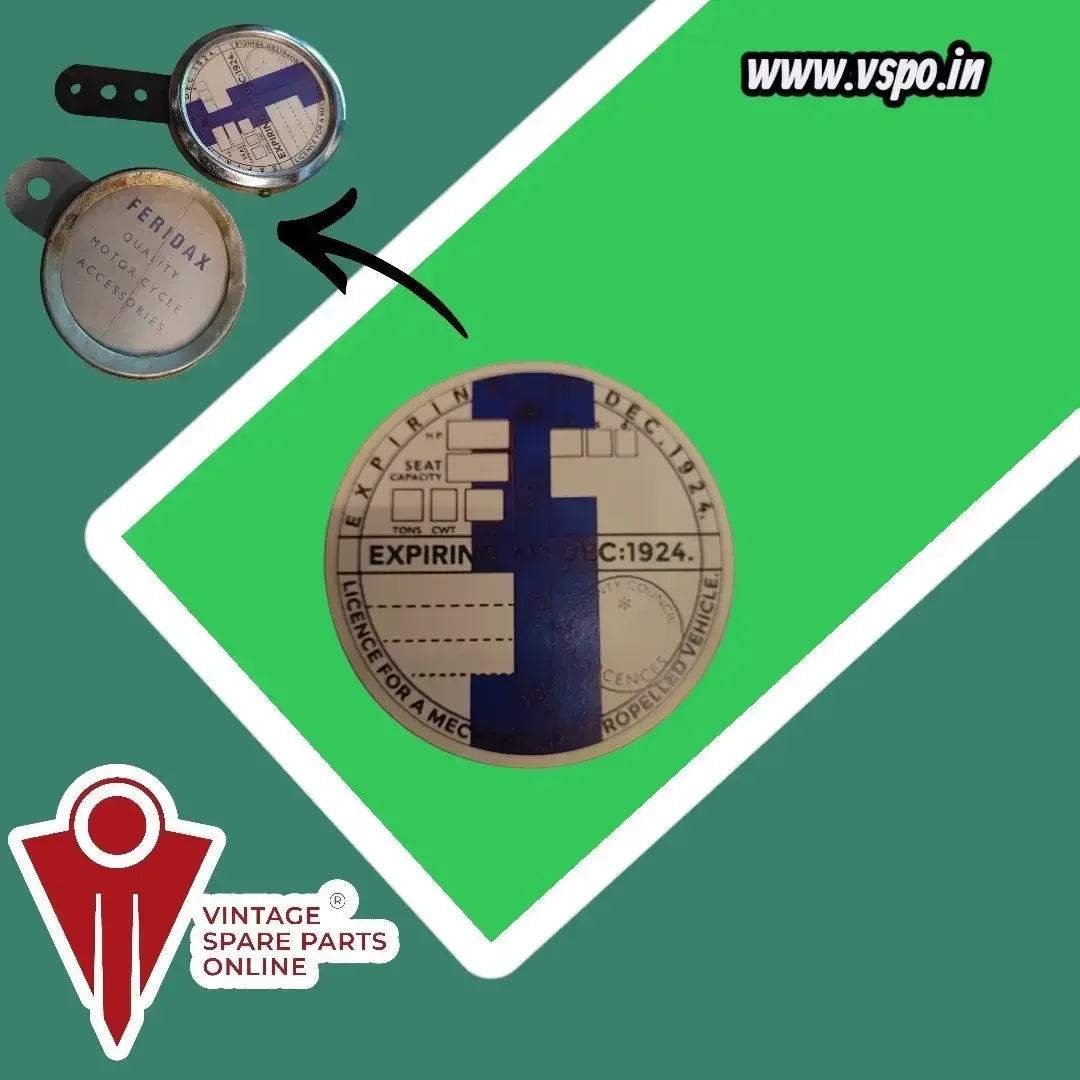 White blue mix Tax token disc badge for vintage vehicles 2