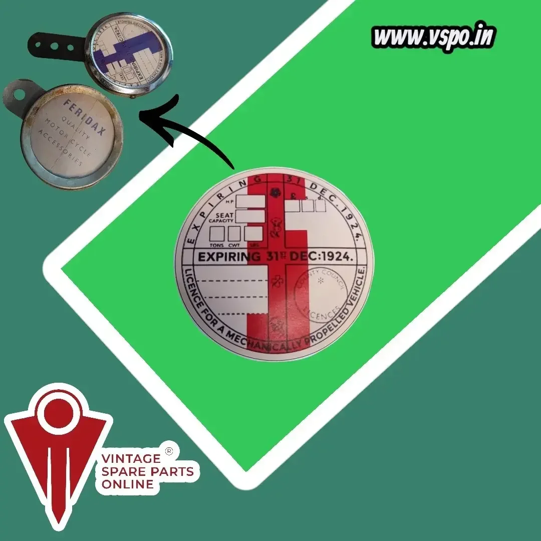 White red mix Tax token disc badge for vintage vehicles 2