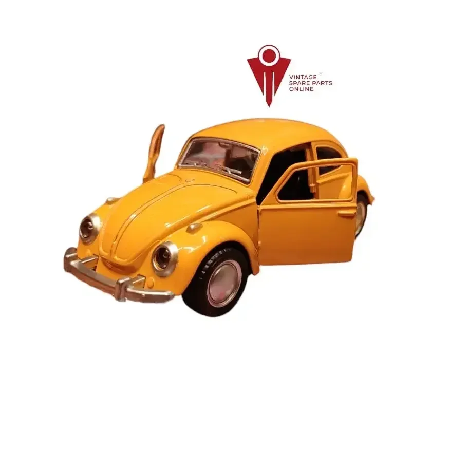 Yellow Vintage Volkswagen Beetle 5 inch Scale Die Cast Metal Model Toy Car 2