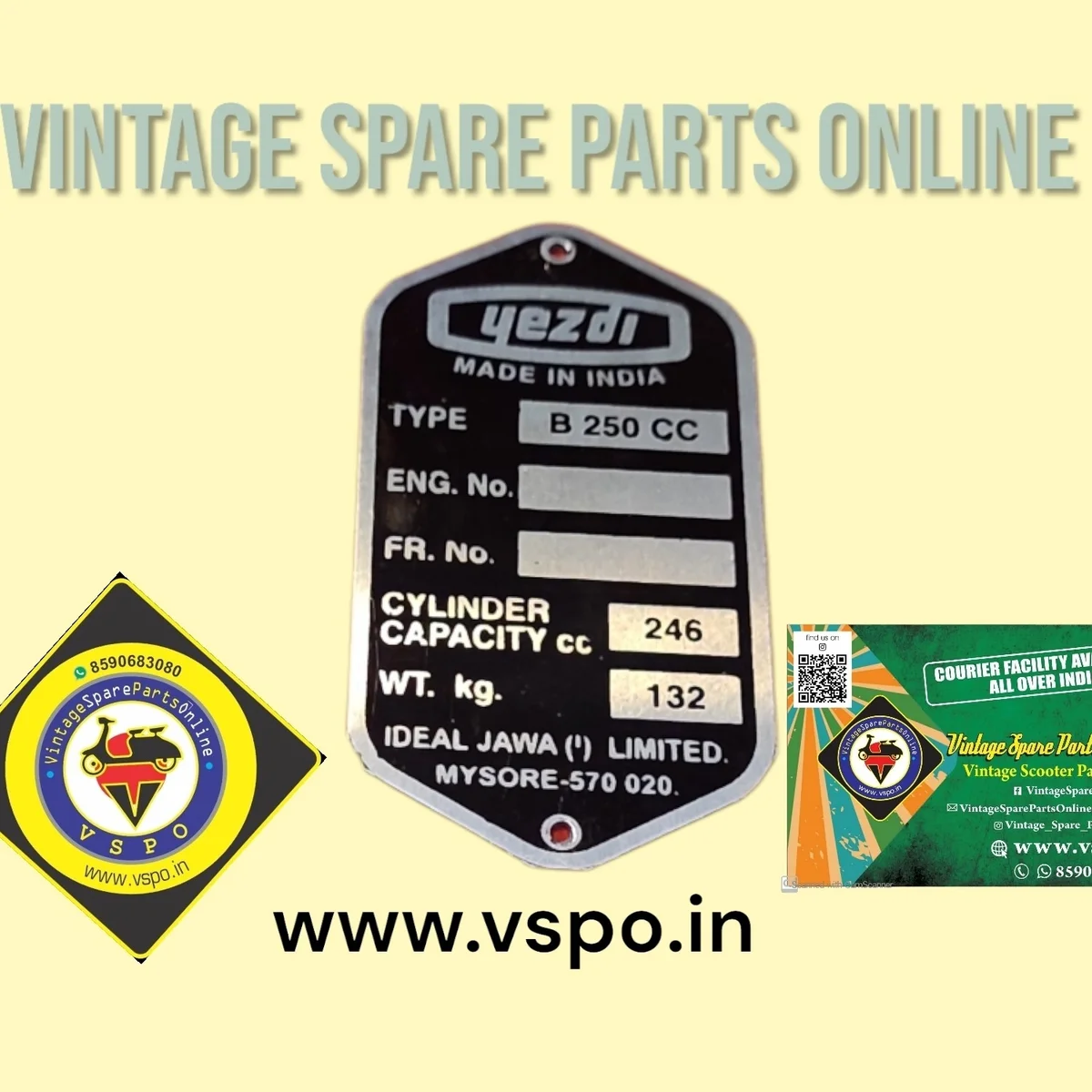 YEZDI B 250 CHASSIS PLATE