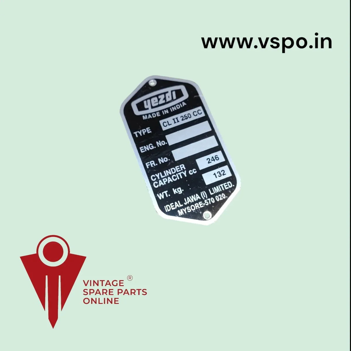 Yezdi Cl2 250 Cc Chassis Plate