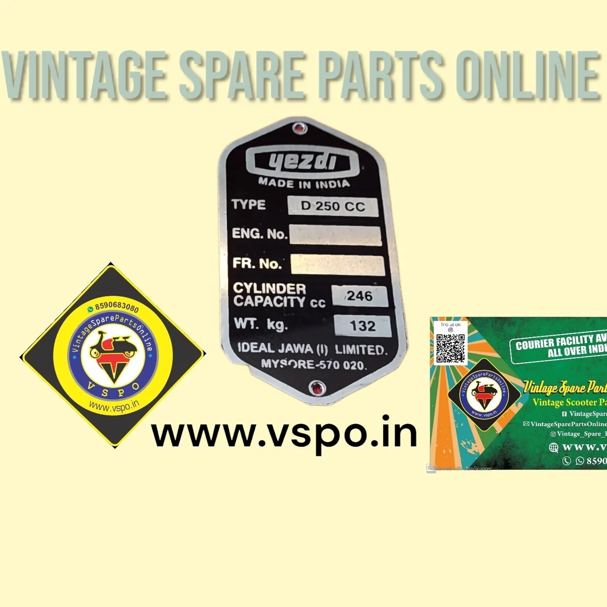 YEZDI D 250 CHASSIS PLATE