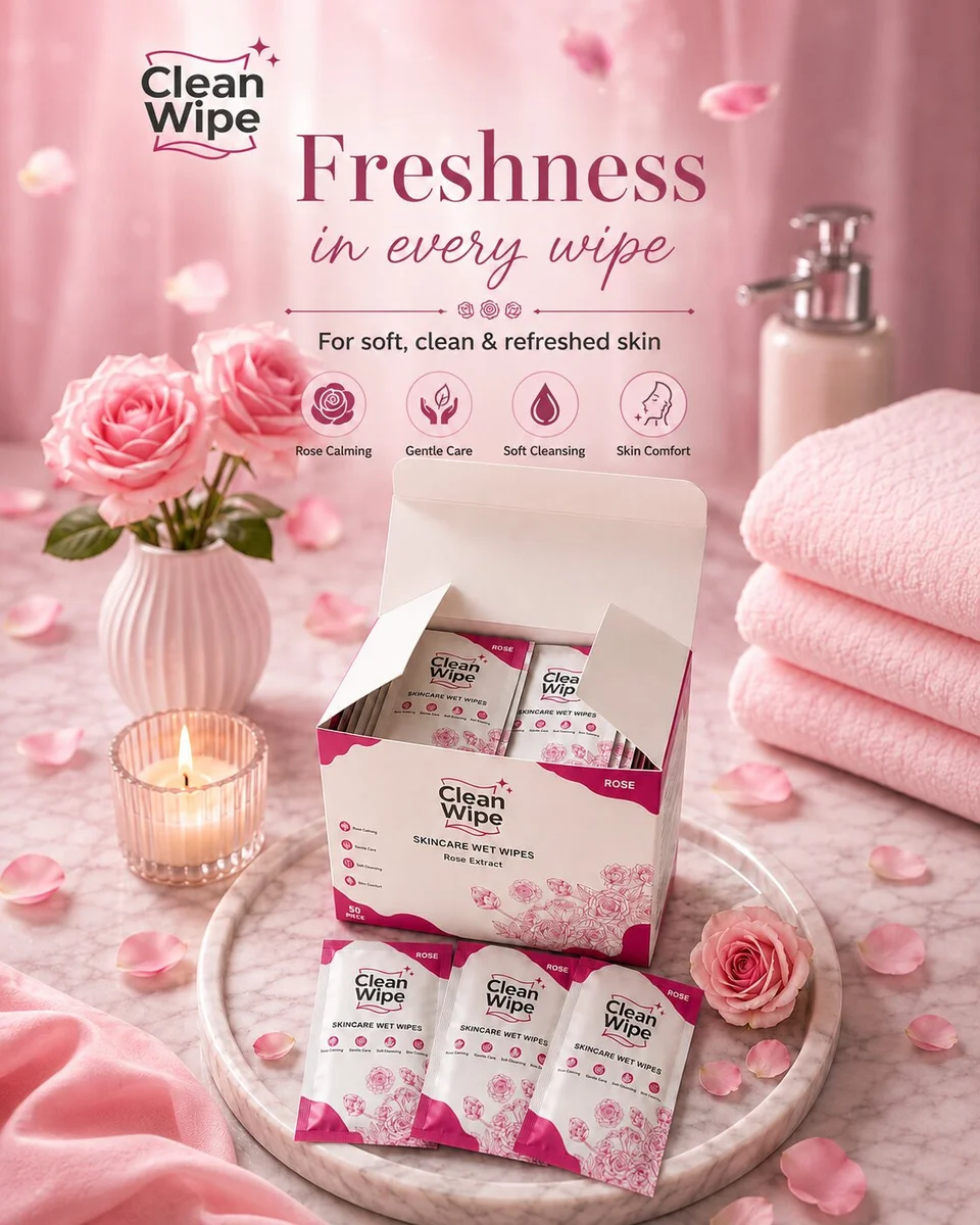 Wipe Rose Extract Wet Wipes