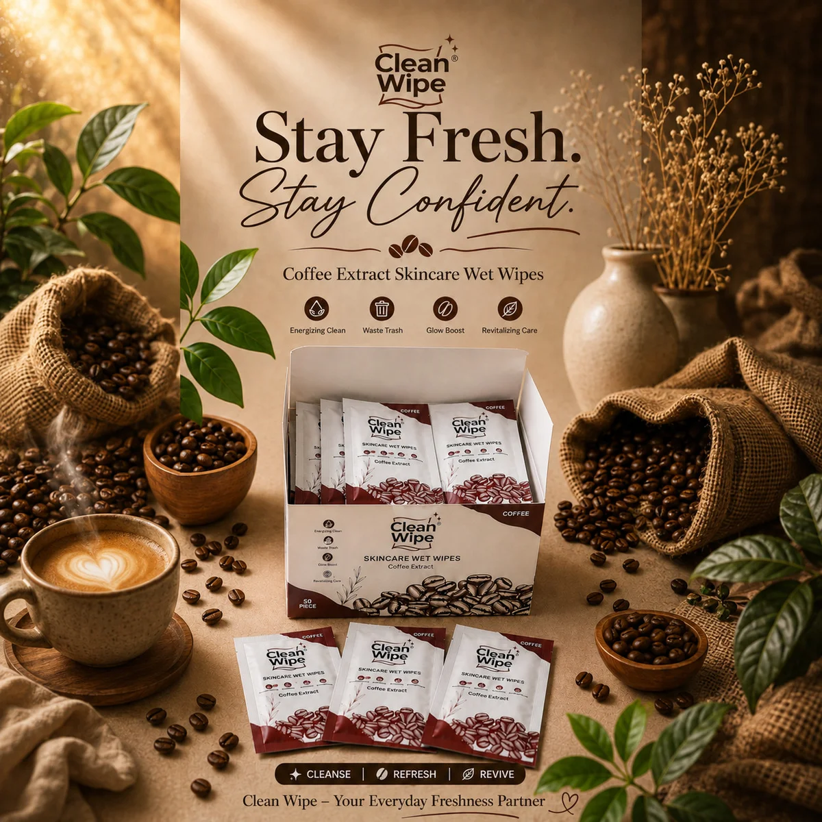Coffee Extract Wet Wipes