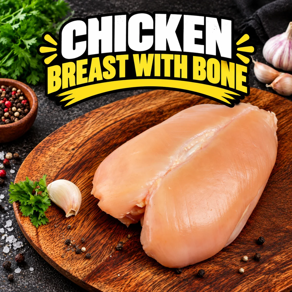 Chicken Breast With Bone - Lahm Fresh