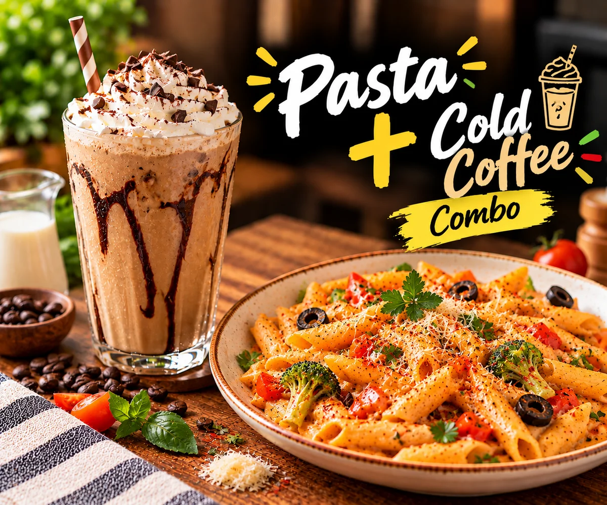 Pasta + Cold Coffee
