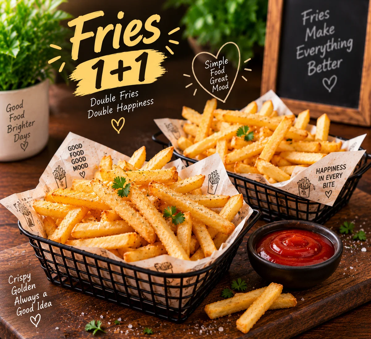 1+1 Fries (Plain)