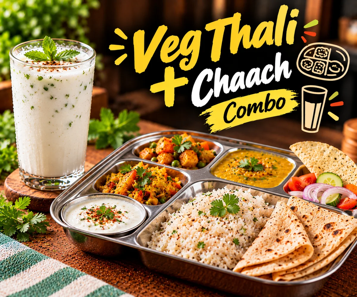 Veg Thali + chaach