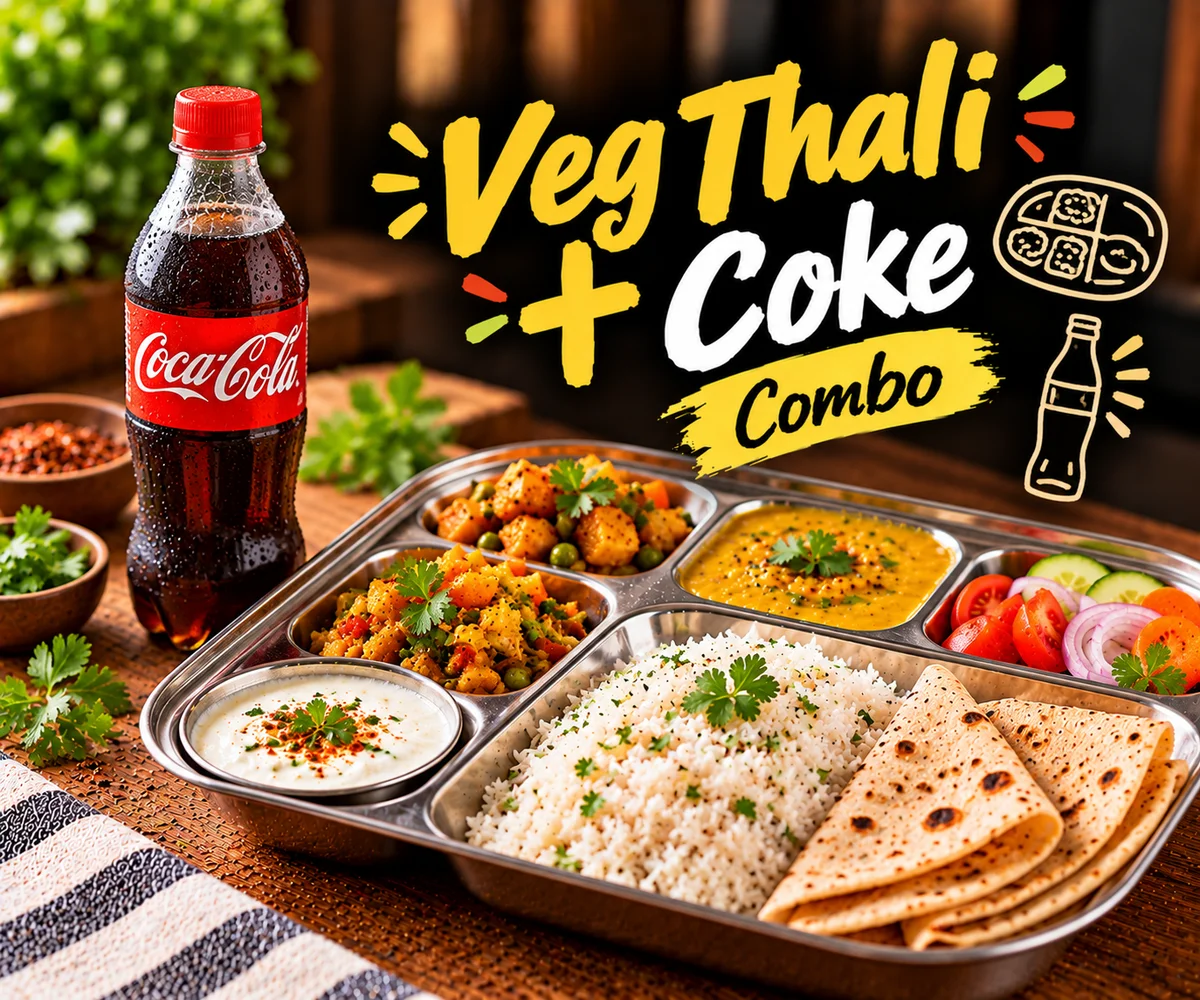 Veg Thali + coke