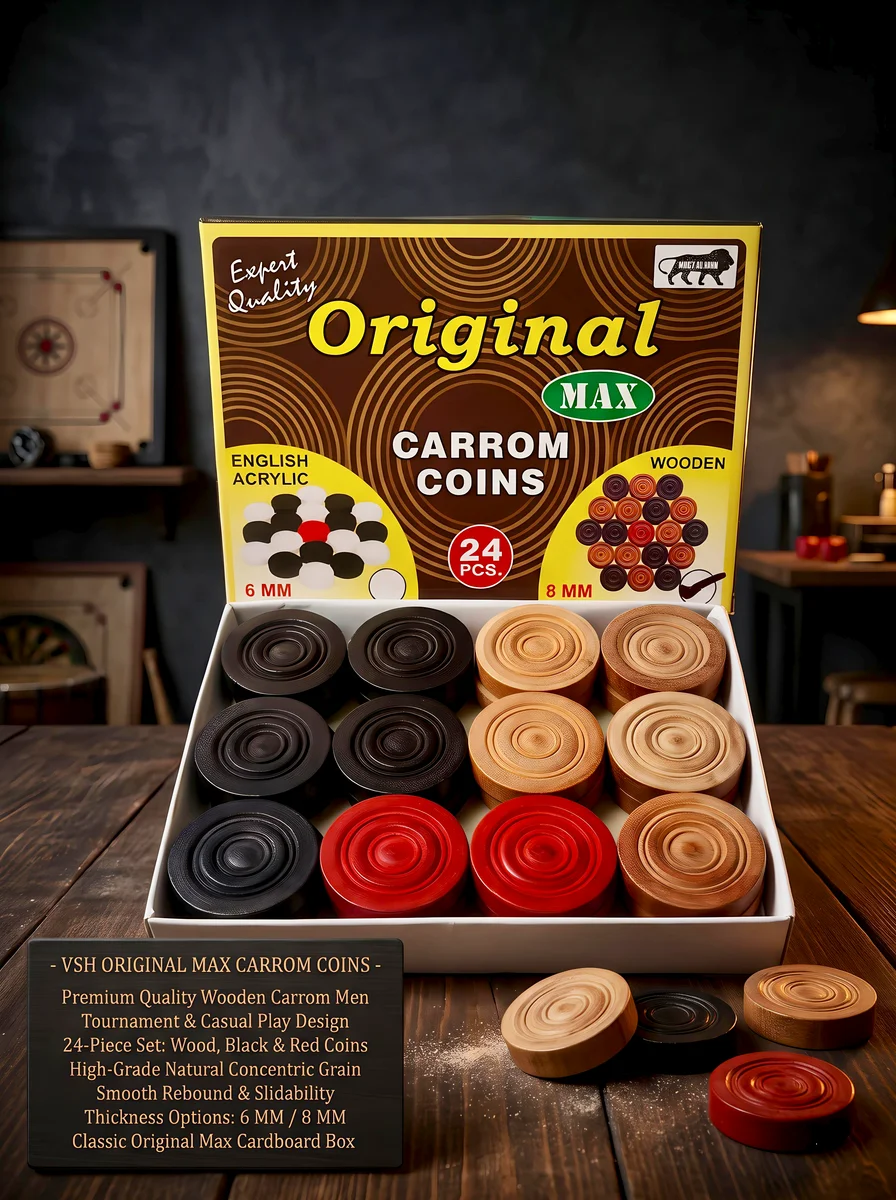 VSH Carrom Coin Max Wooden 8mm