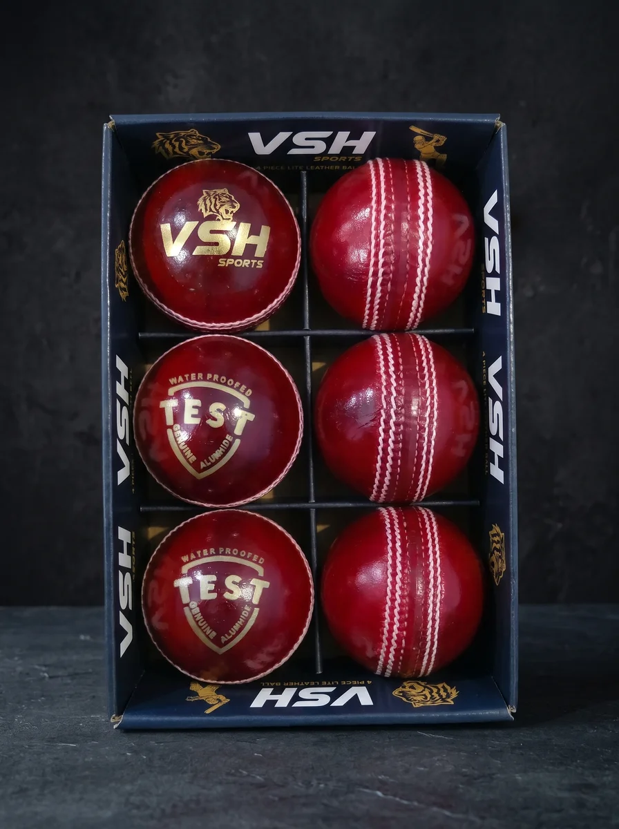 Vsh leather ball 50 over test red