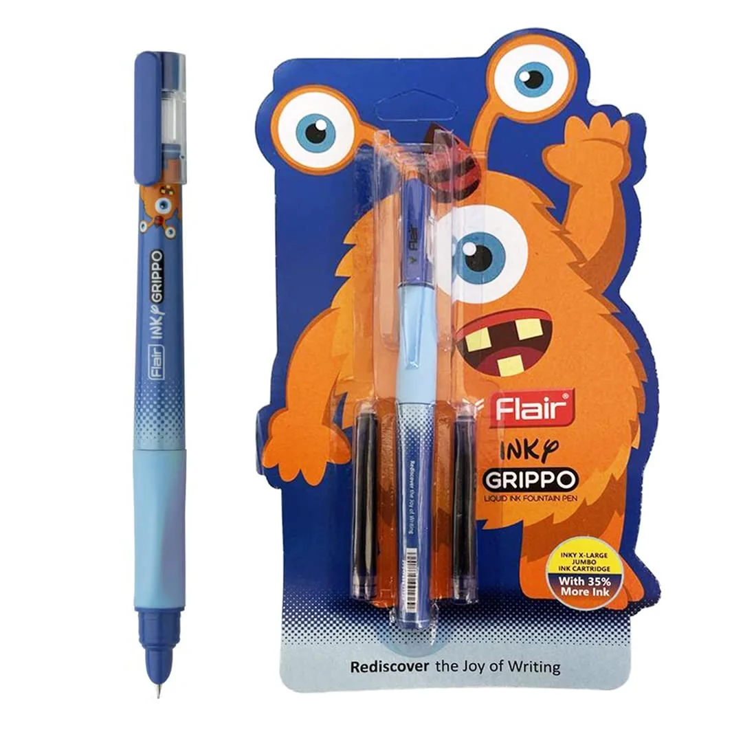 FLAIR Inky Grippo 1Pc Fountain Pen (Ink Color - Blue)