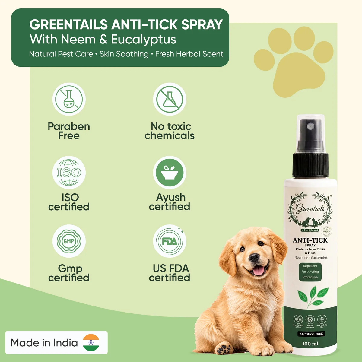 Greentails Anti-Tick Spray For Pets ( Pack of 2) 2