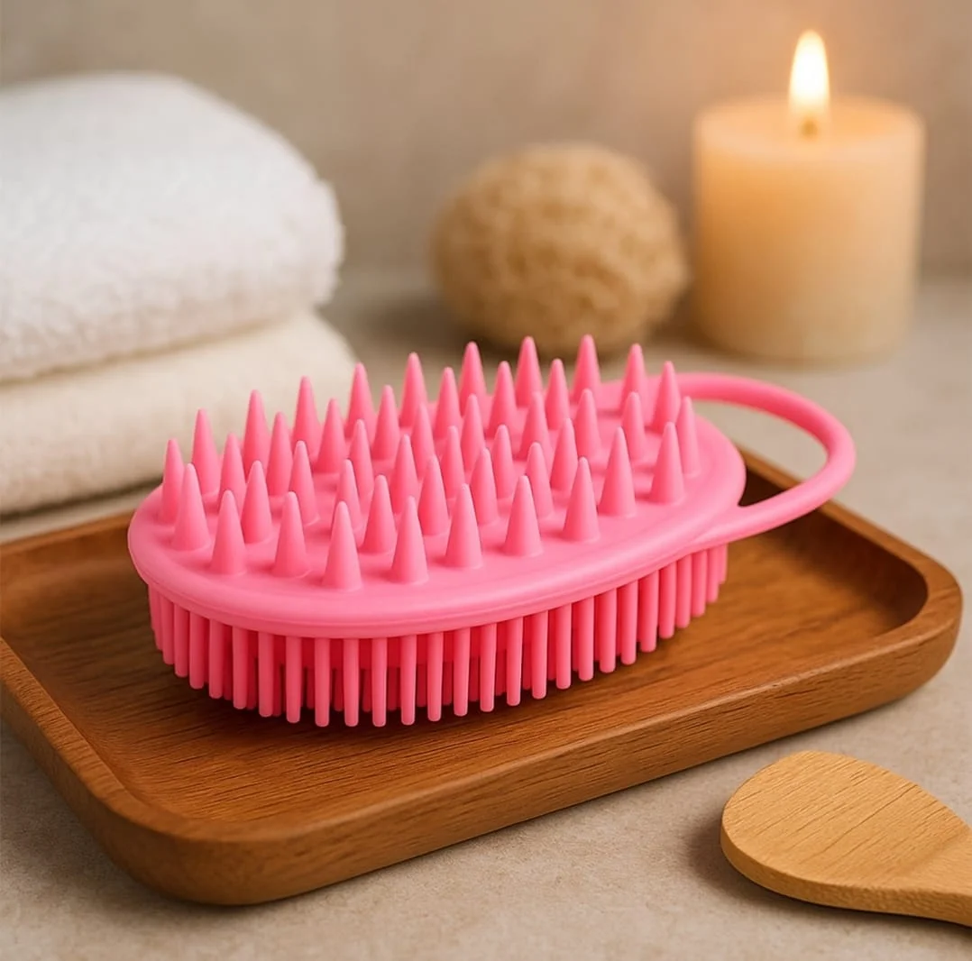 Silicon Soft Bristle Bath Pet Brush For Dogs And Cat - Pack Of 2 5