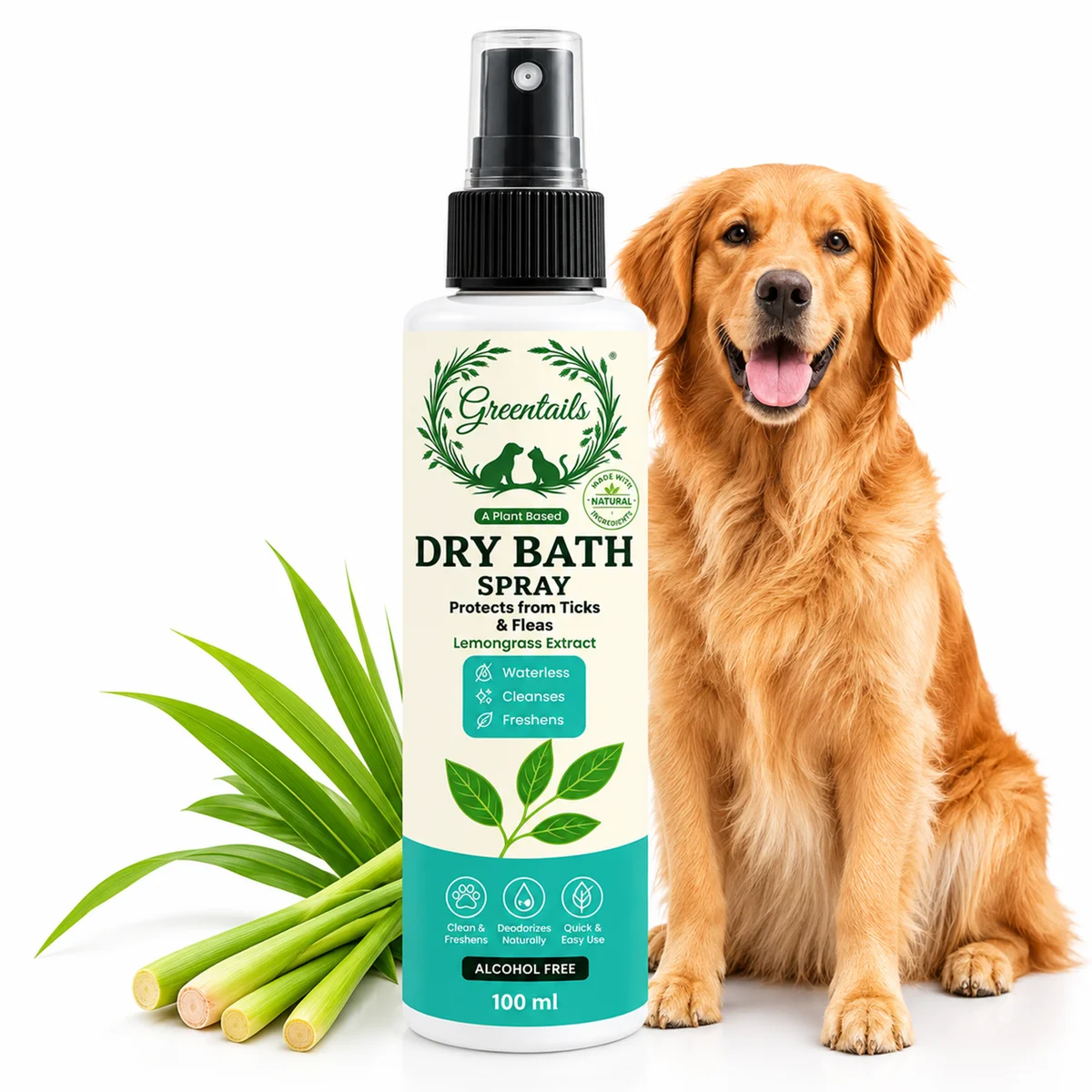 Greentails Dry Bath Spray For Pets 3