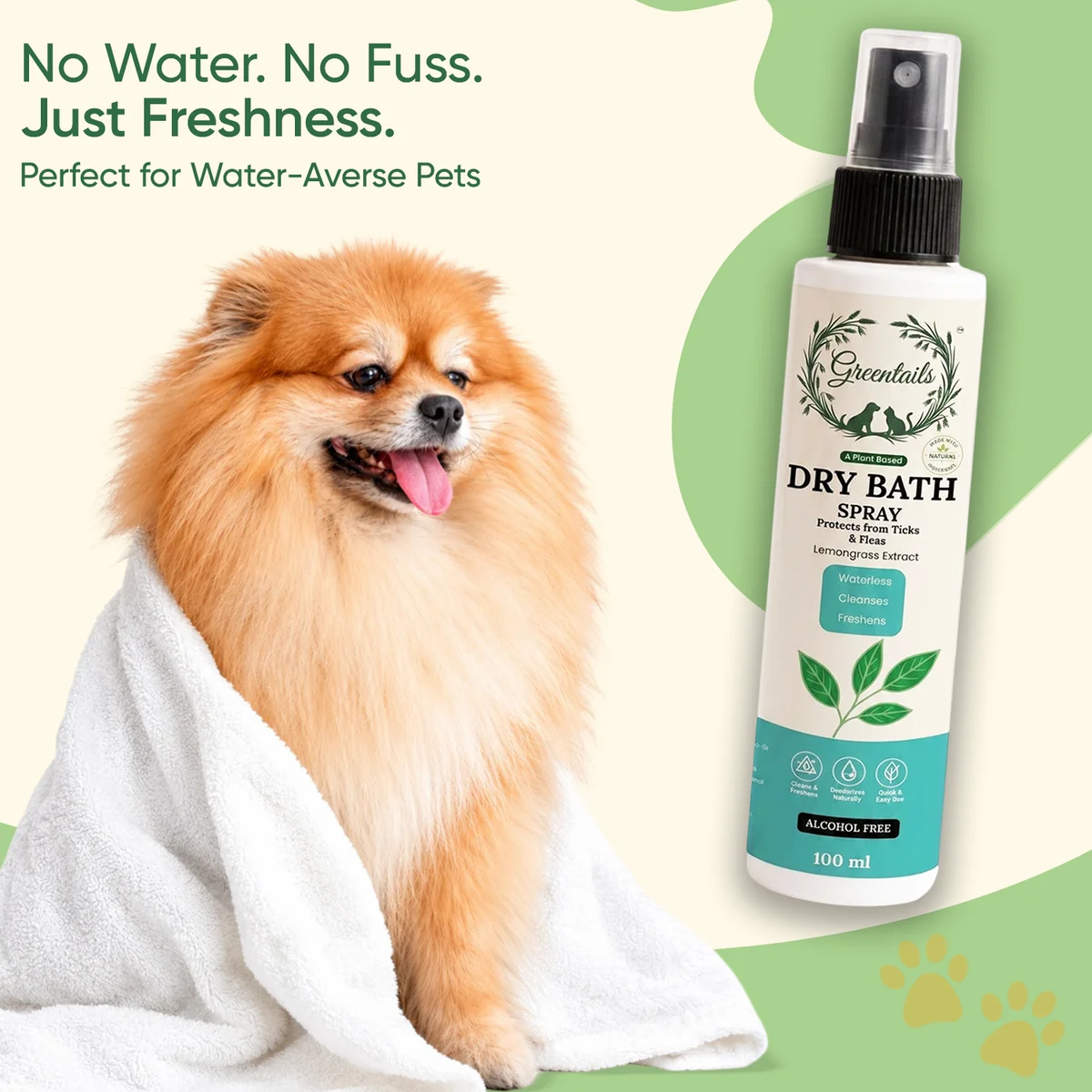 Greentails Dry Bath Spray For Pets 4