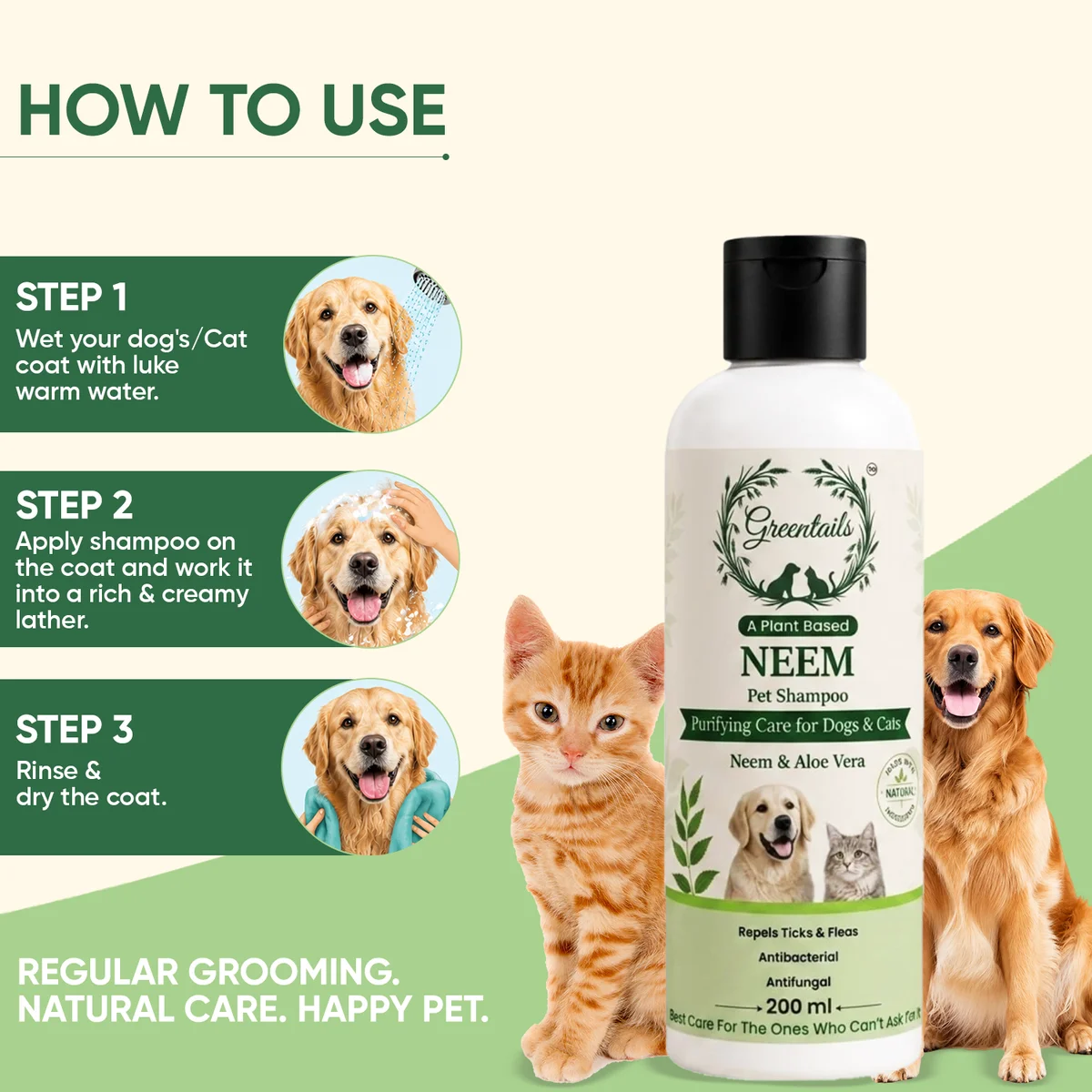 Greentails Neem Pet Shampoo 200 Ml ( Pack of 2) 9