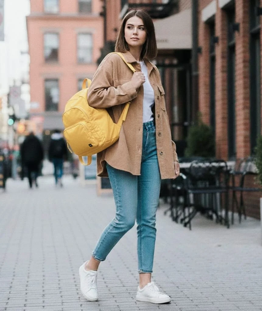 Luxira Yellow Imported Fabric Backpack for Women
