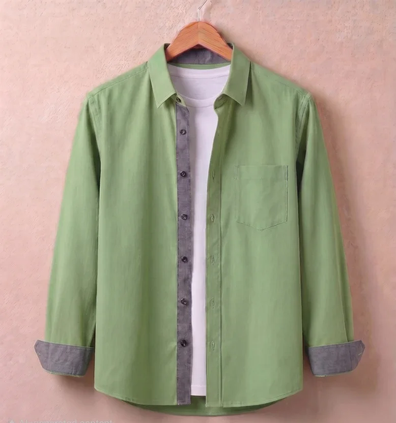 RAHUL LOOK Men Solid Casual Light Green Shirt