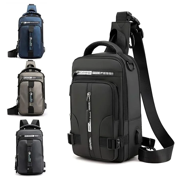 Waterproof Chest Sling Bag for Men Shoulder Gadget Organizer Crossbody Backpack
