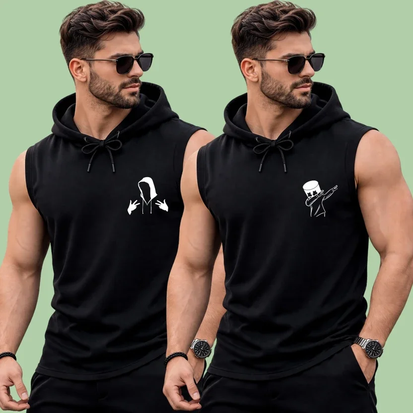 JAI SHRI SHYAM Printed Men Hooded Neck Black T-Shirt