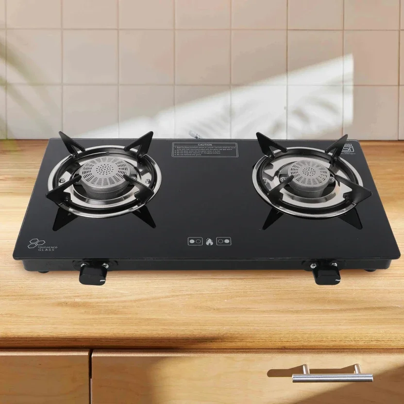 फ्लिपकार्ट स्मार्टबाय Plain Sleek 2B Toughened Glass Tornado Burner(Bk) Glass Manual Gas Stove मैनुअल गैस चूल्हा