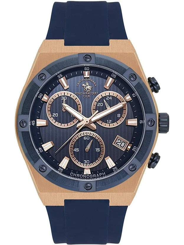 Santa Barbara Polo & Racquet Club Winter-25 Quartz VR34B14 Movement Blue Dial Analog Watch  - For Men