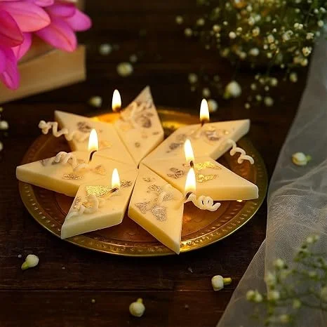 Kaju Katli Shaped Decorative Candles