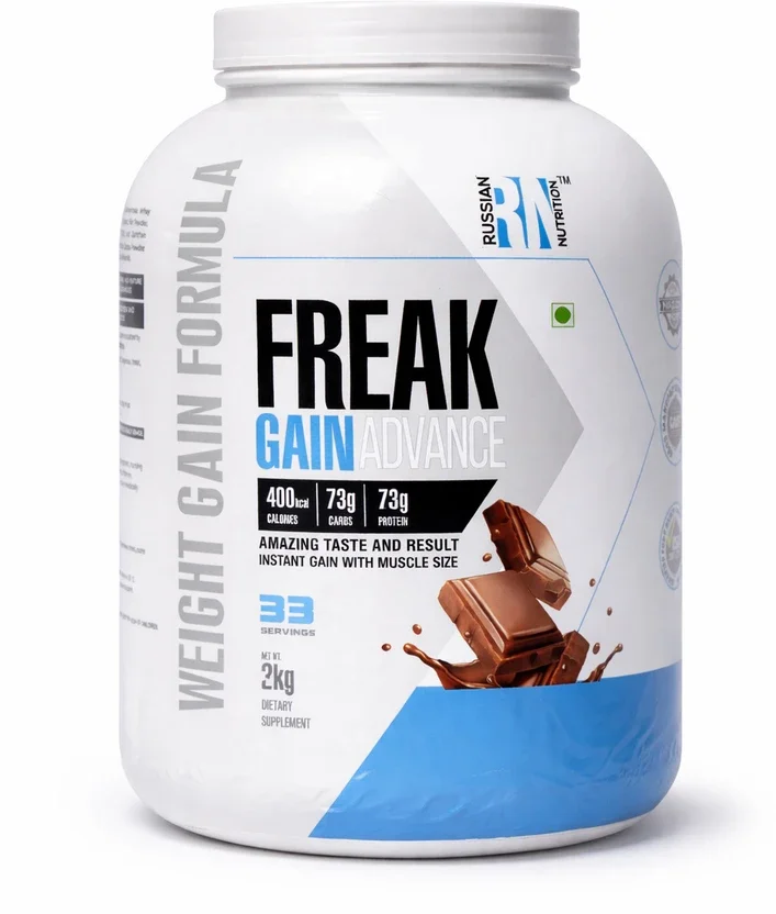 RUSSIAN NUTRITION Freak Gain Advanced Weight Gainer Chocolate 2KG Weight Gainers/Mass Gainers