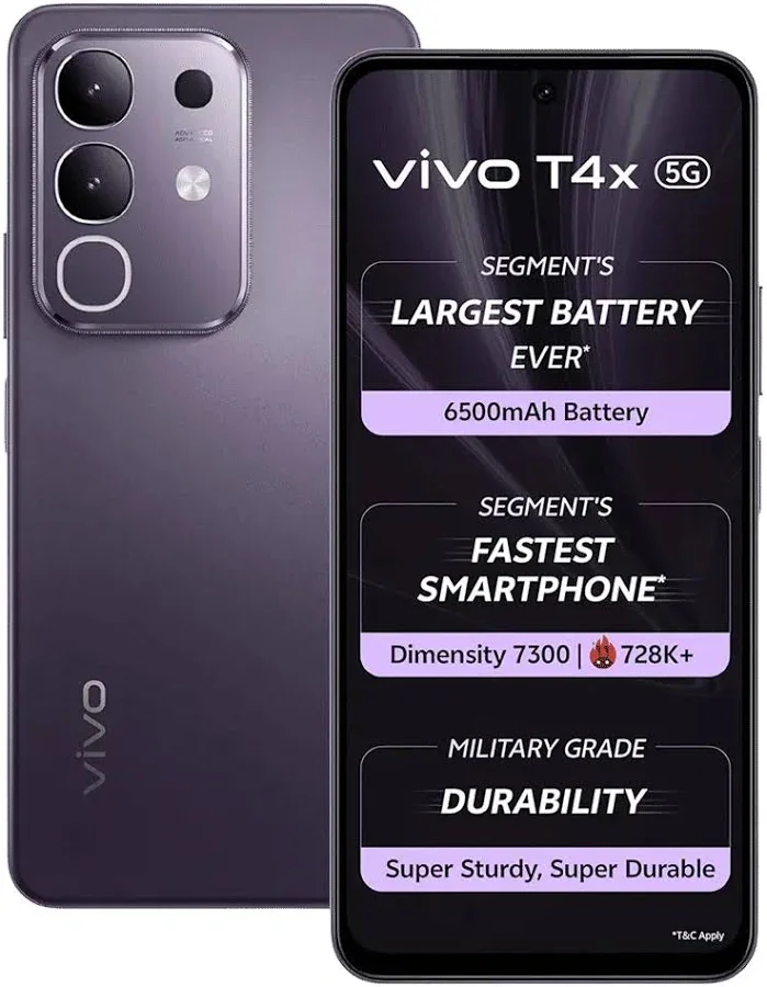 Vivo T4x 5G (Pronto Purple, 256GB Storage) = Mint