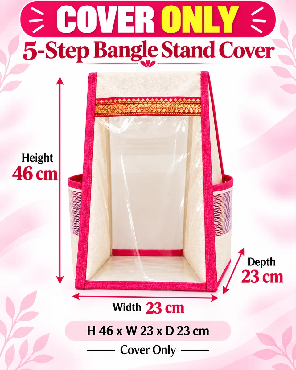 VANIMI 5-Step Bangle Stand Cover with 2 Side Pockets – Cover Only