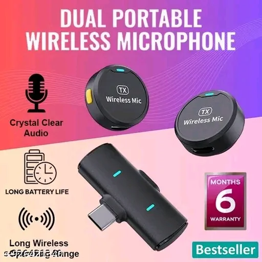 Wireless Microphone for Android & iOS — Dual Mic
