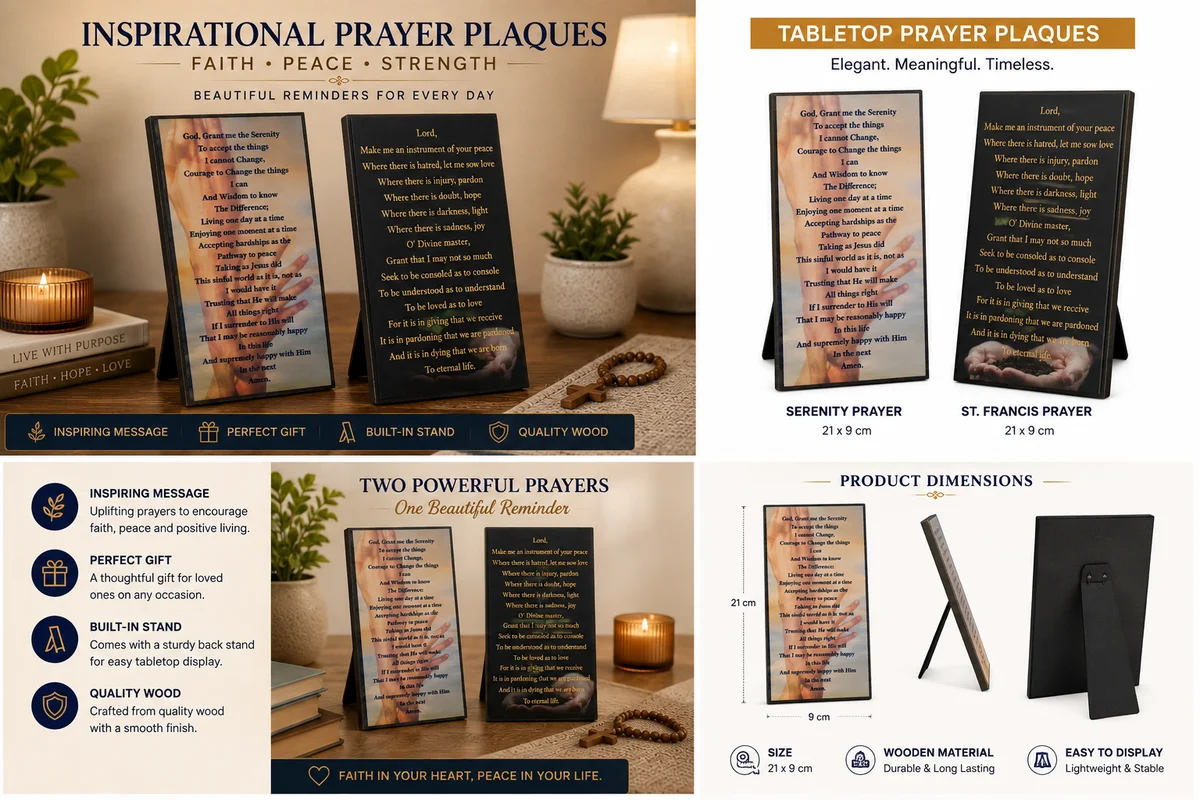Inspirational Prayer Plaque Gift Set – Set of 2