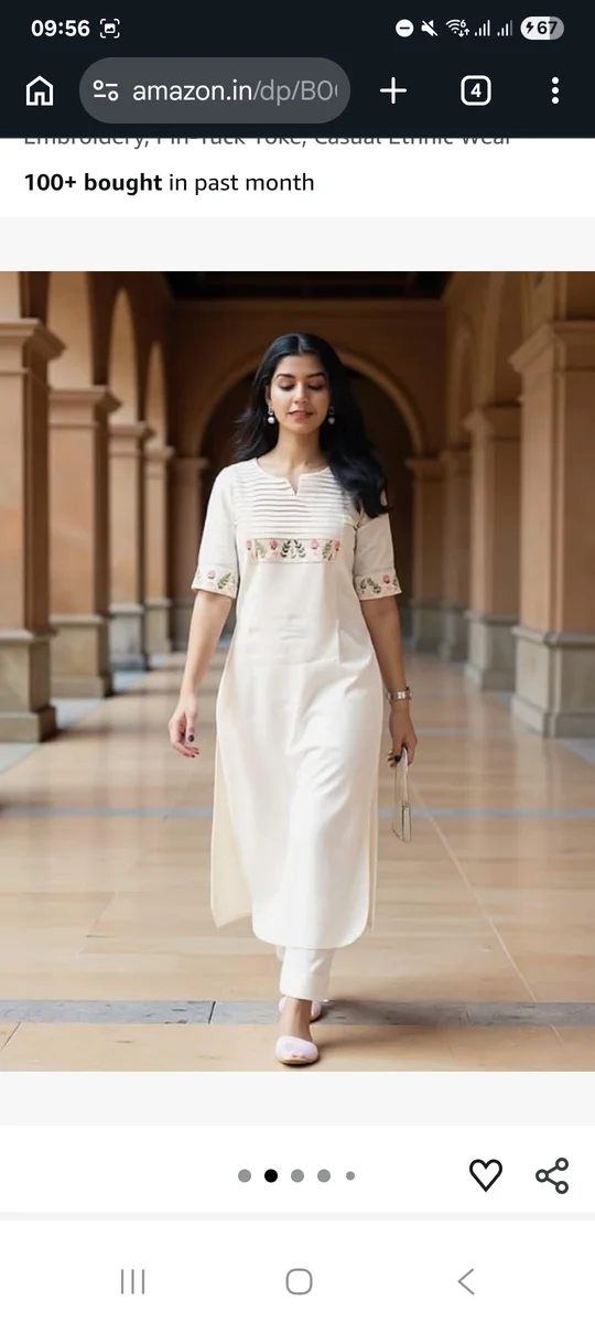 Women’s Cotton Kurta & Pant Set – Embroidered Straight-Cut Ethnic Wear | Elegant Casual & Office Wear