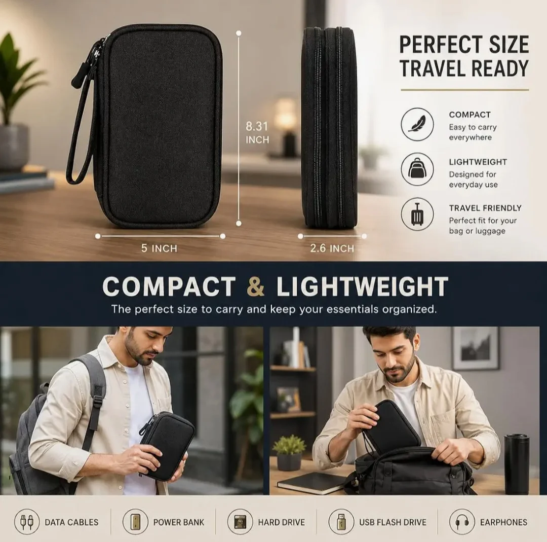 Portable Travel & Gadget Organizer Pouch