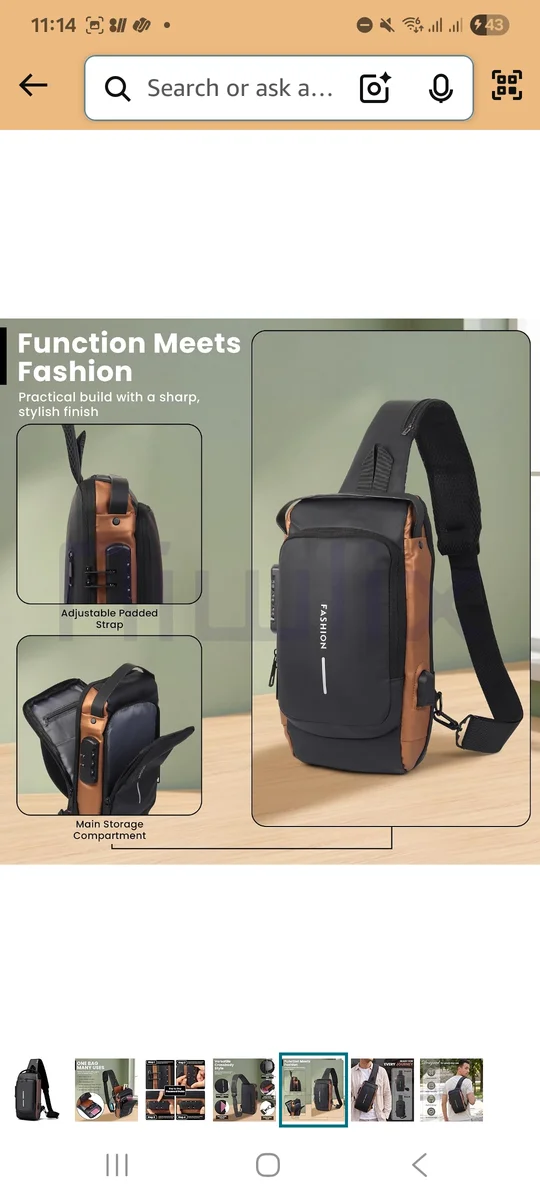 Niwlix Travel Accessories Crossbody Sling Bag for Men & Women