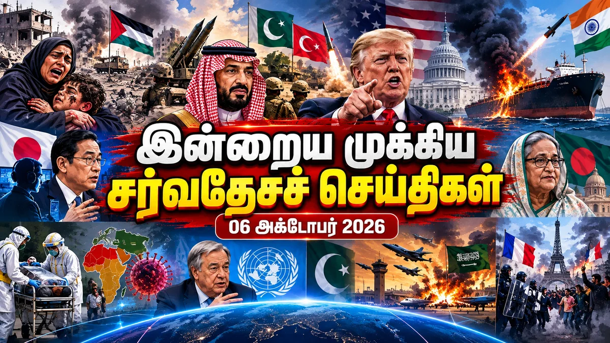 இன்றைய முக்கிய சர்வதேசச் செய்திகள் (06 அக்டோபர் 2026)
