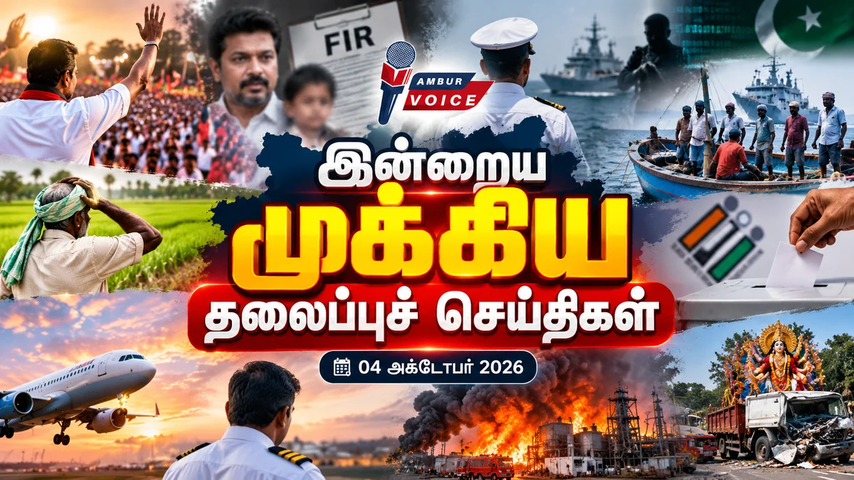 இன்றைய முக்கியத் தலைப்புச் செய்திகள் (04 அக்டோபர் 2026)