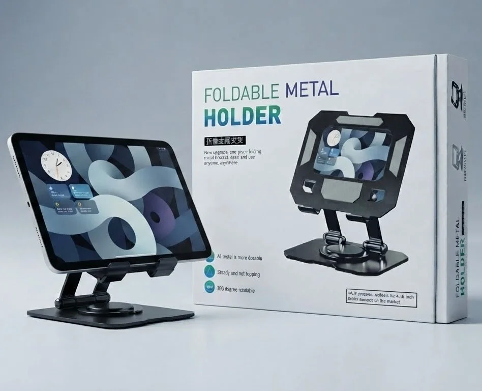 Metal Tablet & Mobile Stand – Adjustable & Foldable