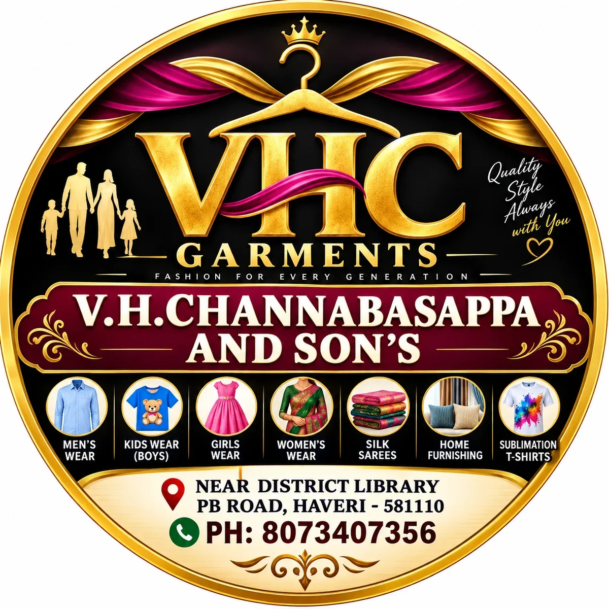 VHC GARMENTS HAVERI 8073407356