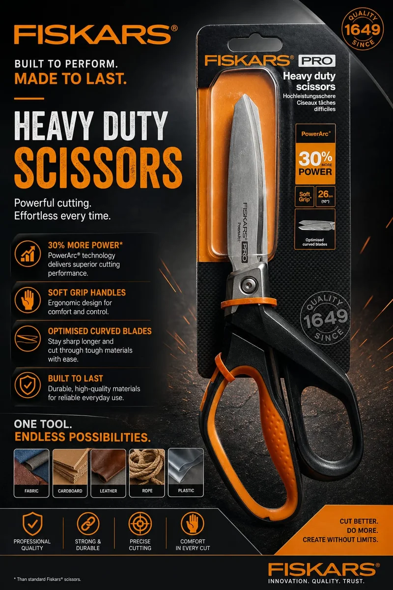 Fiskars Pro Heavy duty Scissors 26cm