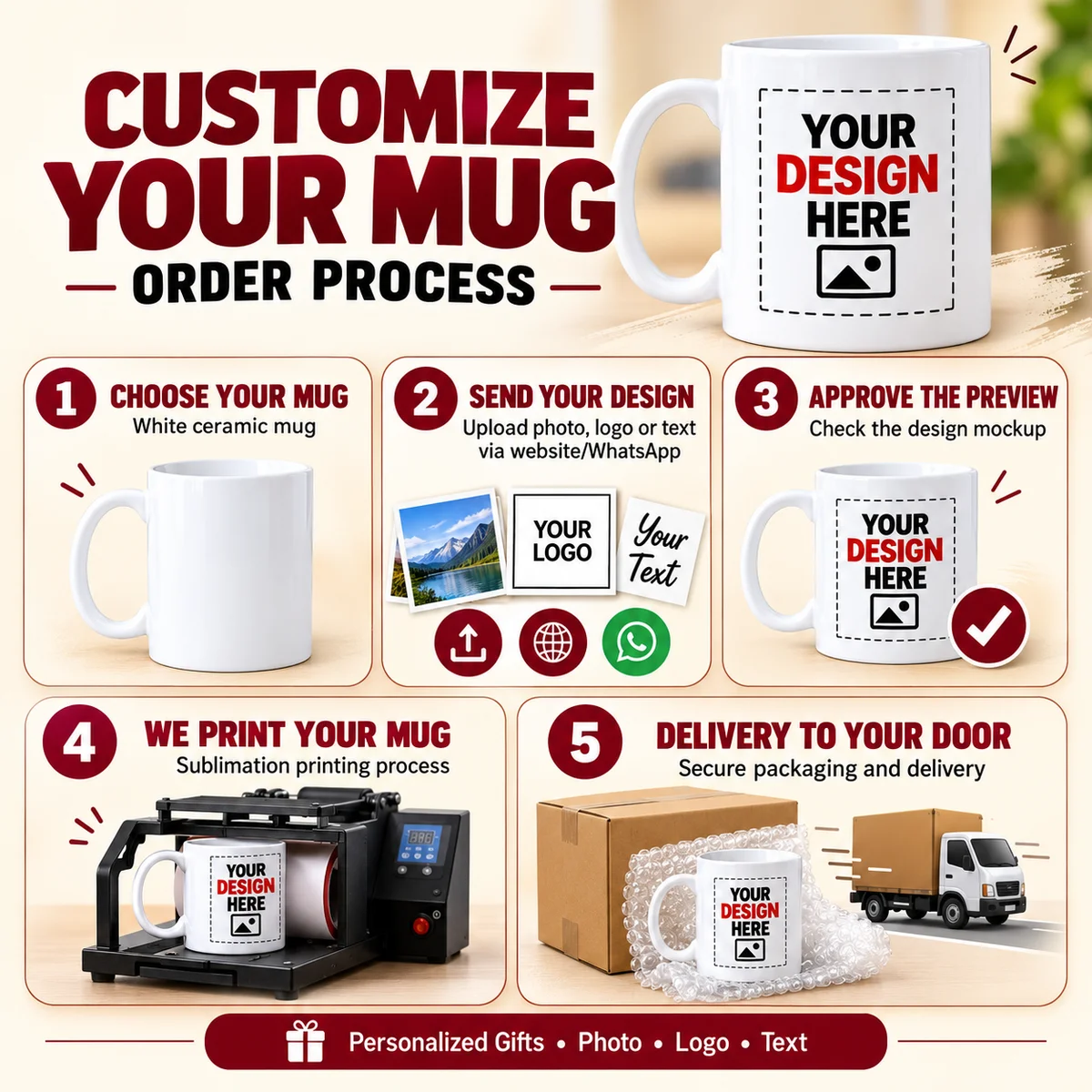 Customized Photo Mug with Personalized Text – Perfect Gift