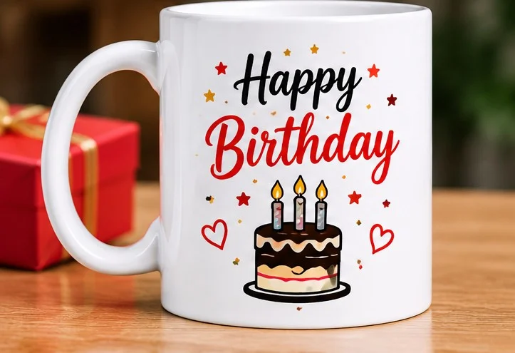 Personalized Birthday Mug – Custom Photo and Birthday Message